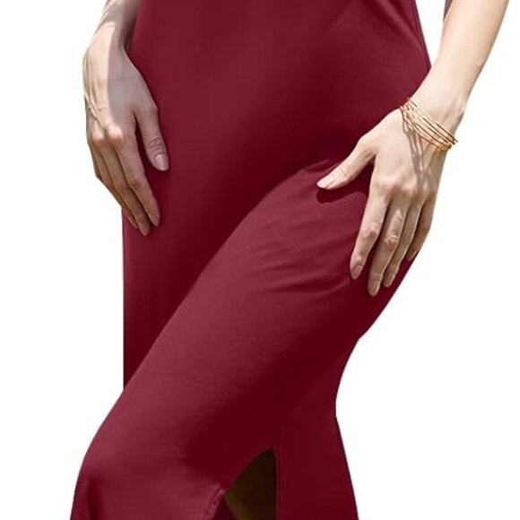 Women's Sleeveless V Neck Maxi Dress Pockets Casual Summer Long - Picture 4 of 7